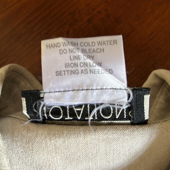 Notations Woman 1X Natural Beige Linen Blend Tunic Blouse - Picture 5 of 10